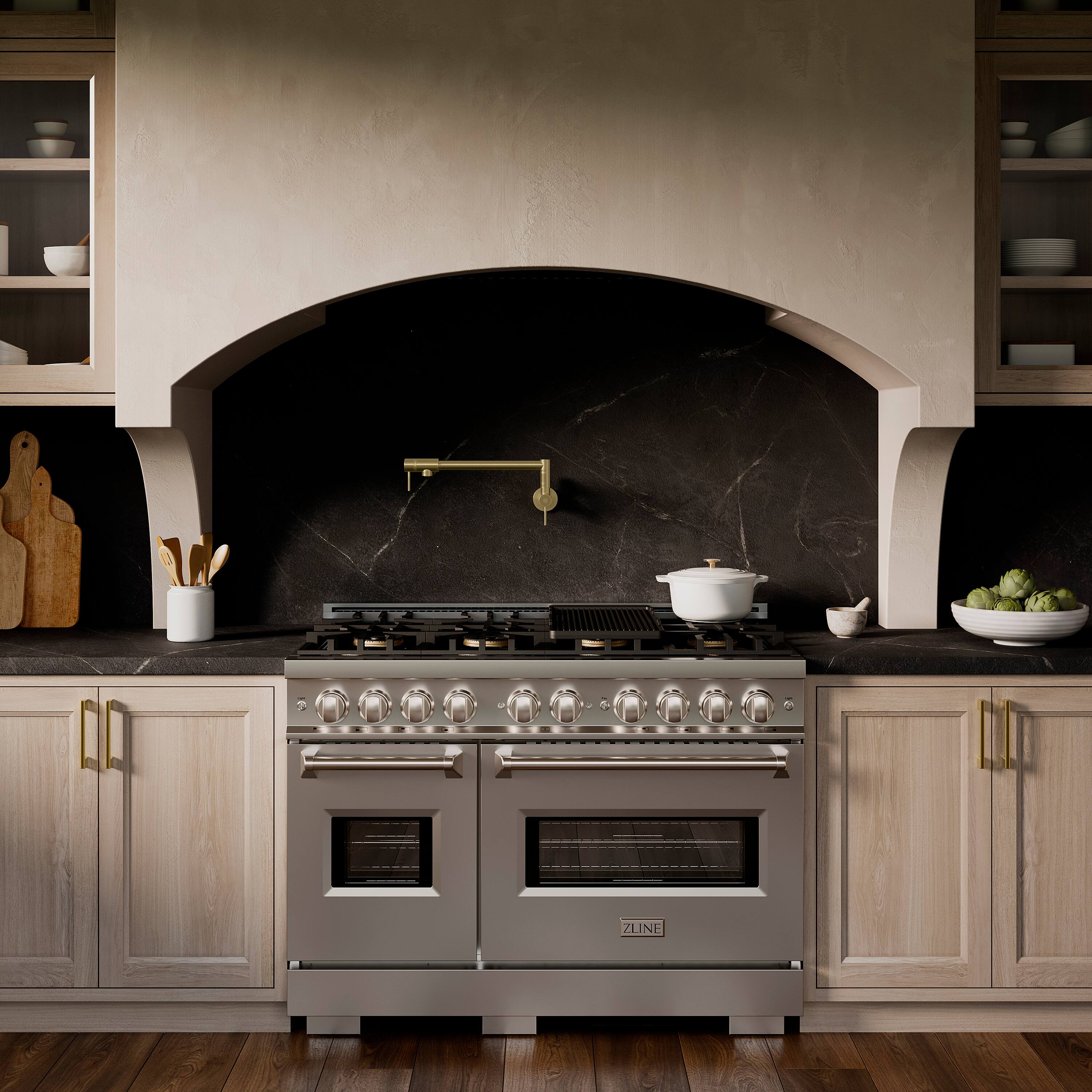 Alt View 5. ZLINE - 48 in. 6.7 cu. ft. Classic Freestanding Dual Fuel Range with 8 DuoPro Burners and Dual Ovens in Stainless Steel - Stainless Steel.