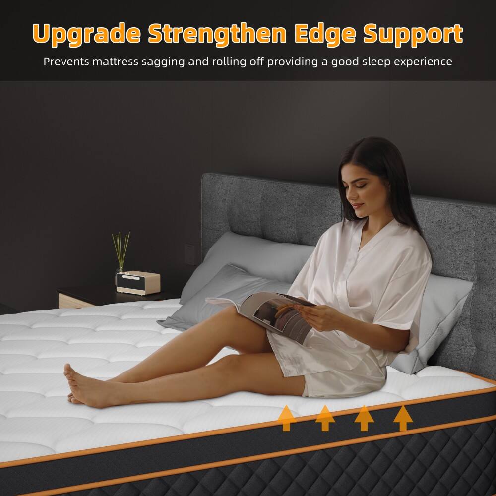 Upgrade Strengthen Edge Support  
Prevents mattress sagging and rolling off providing a good sleep experience
