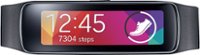 Front. Samsung - Geek Squad Certified Refurbished Gear Fit Fitness Watch + Heart Rate - Black.