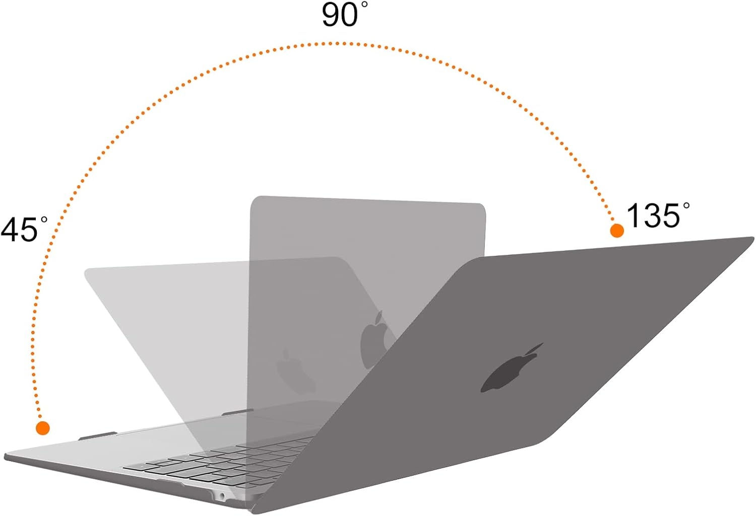 Back. mosiso - Case for MacBook Air 13 inch A2337 M1 A2179 A1932 with Touch ID 2018-2022 - Gray.