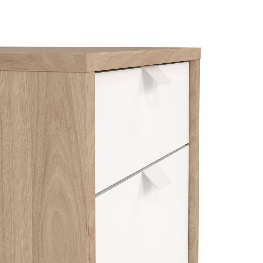 Alt View 2. Tvilum - Sign 3 Drawer Mobile Cabinet, Jackson Hickory/White - Brown.