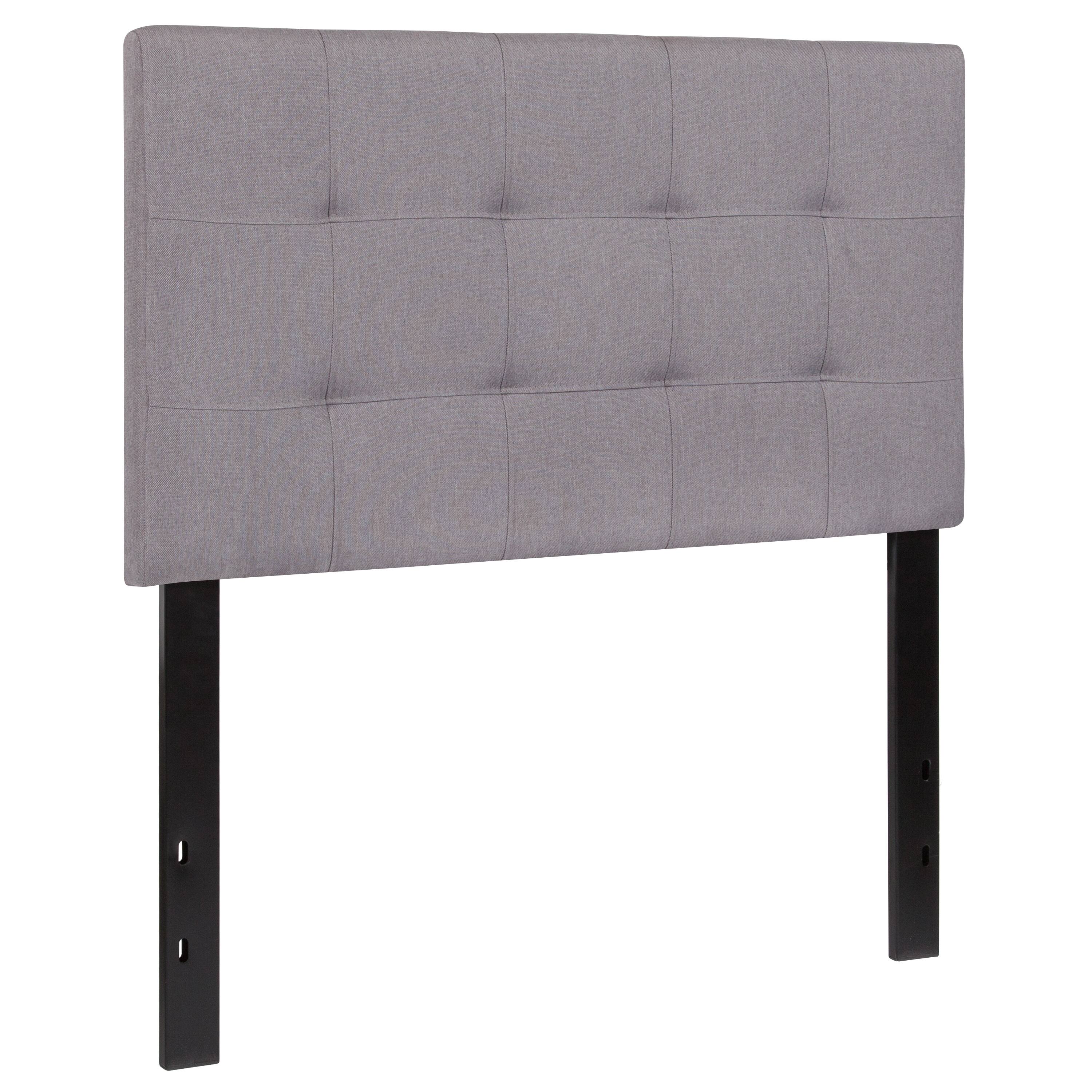 Alt View 1. Emma + Oliver - Quilted Tufted Upholstered Headboard - Light Gray.