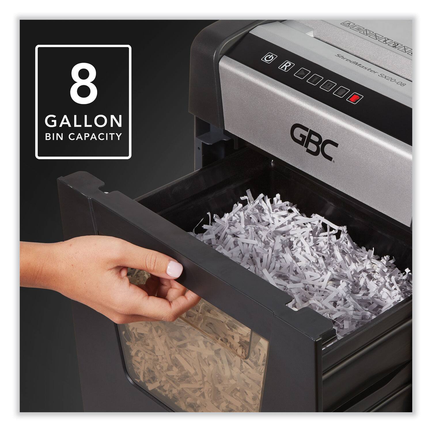 8 GALLON BIN CAPACITY  
GBC  
StredMaster Sx20-08