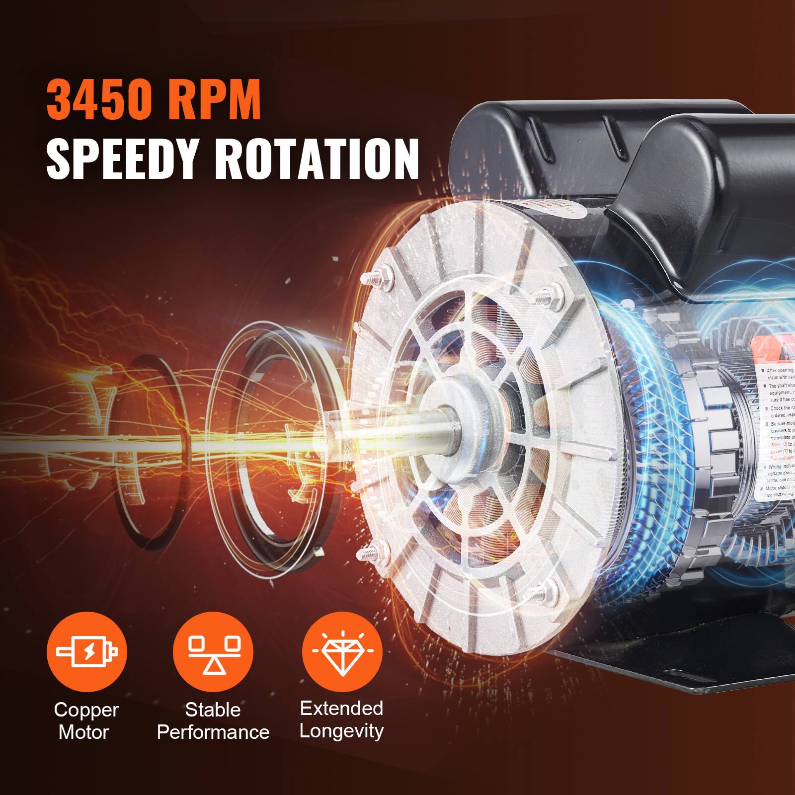 3450 RPM SPEEDY ROTATION

Copper Stable Extended Motor Performance Longevity