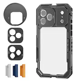 Neewer - iPhone 17 Pro Max Video Cage Rig - with 67mm Filter Ring, 17mm Lens Mount & Quick Release System - Black