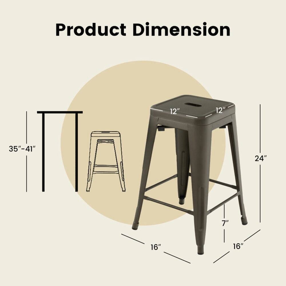 Product Dimension: 12" x 12" x 35"-41" H, 24" W, 7" D, 16" L