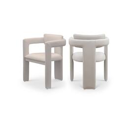 Meridian Furniture - Brenda Taupe Vegan Leather Dining Chair, Set of 2 - Brown