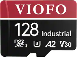 VIOFO - 128GB Industrial Grade microSD Card, U3 A2 V30 High Speed Memory Card with Adapter, Support Ultra HD 4K