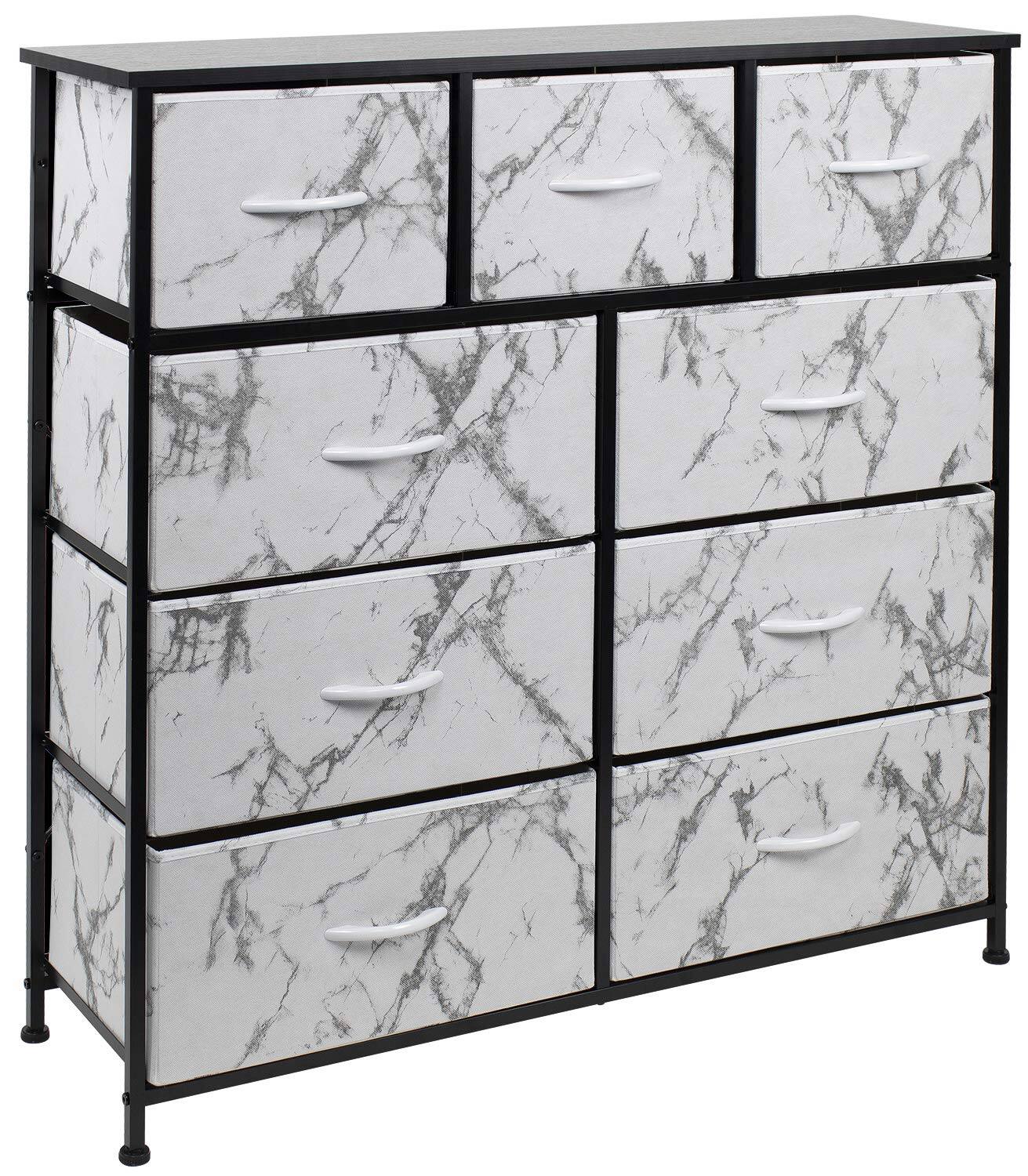 Black frame white marble