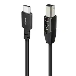 AudioQuest - Carbon USB-C > B 2.75' Digital High-Definition Audio Cable with USB-C to USB-B Connectors - Gray on Black
