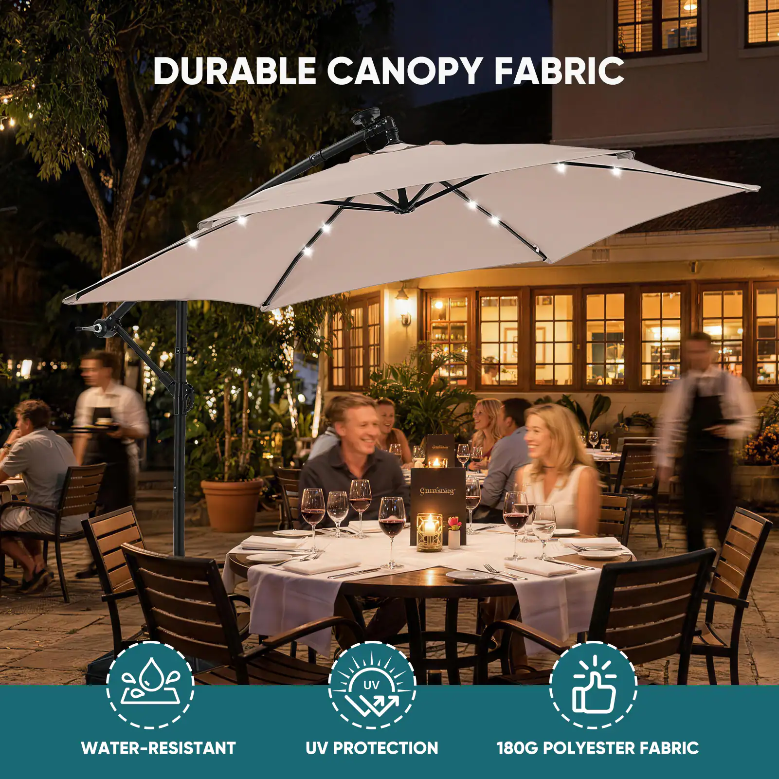 DURABLE CANOPY FABRIC - Cammnoeg UV KE WATER-RESISTANT UV PROTECTION 180G POLYESTER FABRIC