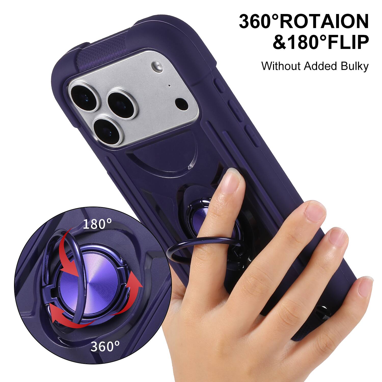 360° ROTATION & 180° FLIP  
Without Added Bulky  

180°  
360°