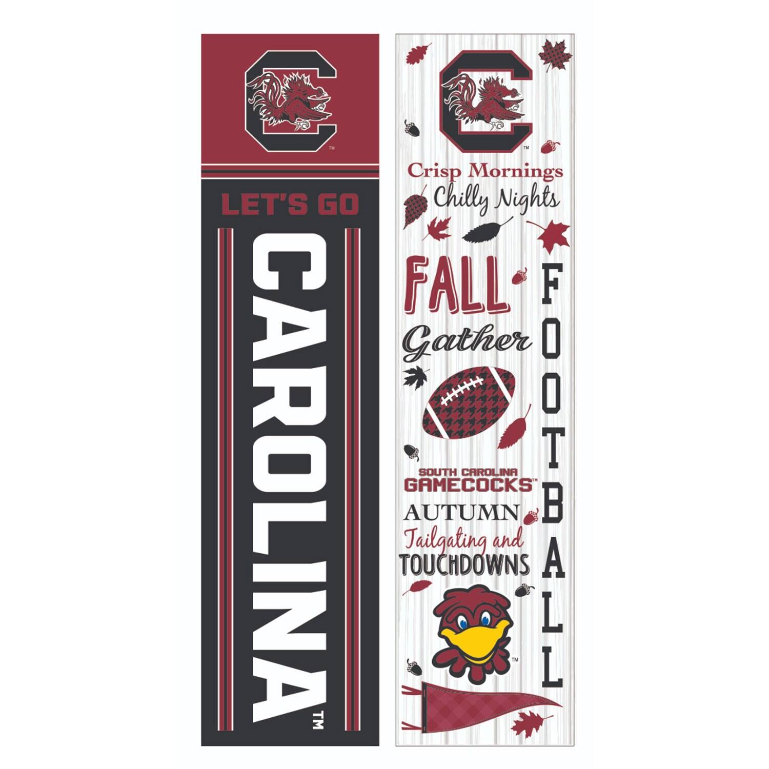 Crisp Mornings  
Chilly Nights  
FALL FOOTBALL  
Gather  
SOUTH CAROLINA GAMECOCKS  
AUTUMN  
Tailgating and TOUCHDOWNS  

LET'S GO  
CAROLINA  

TM