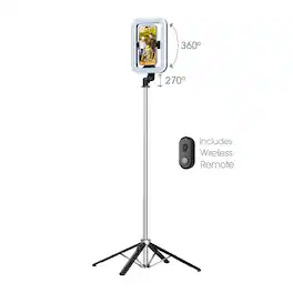 Mybat Pro - Spotlight Tripod Stainless Steel Stand with LED Light – Silver - Silver
