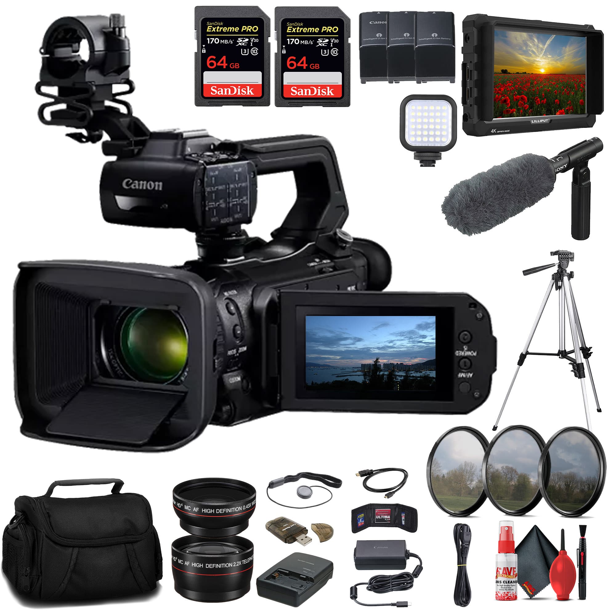 Canon - XA75 UHD 4K30 Camcorder with Dual-Pixel Autofocus + 4K Monitor + Pro + More