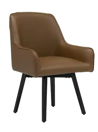 Front. JETRANSPORT - Studio Designs Home Spire Luxe Swivel Accent Chair With Arms Guest/dining/office Black/caramel Brown Blende... - Caramel.