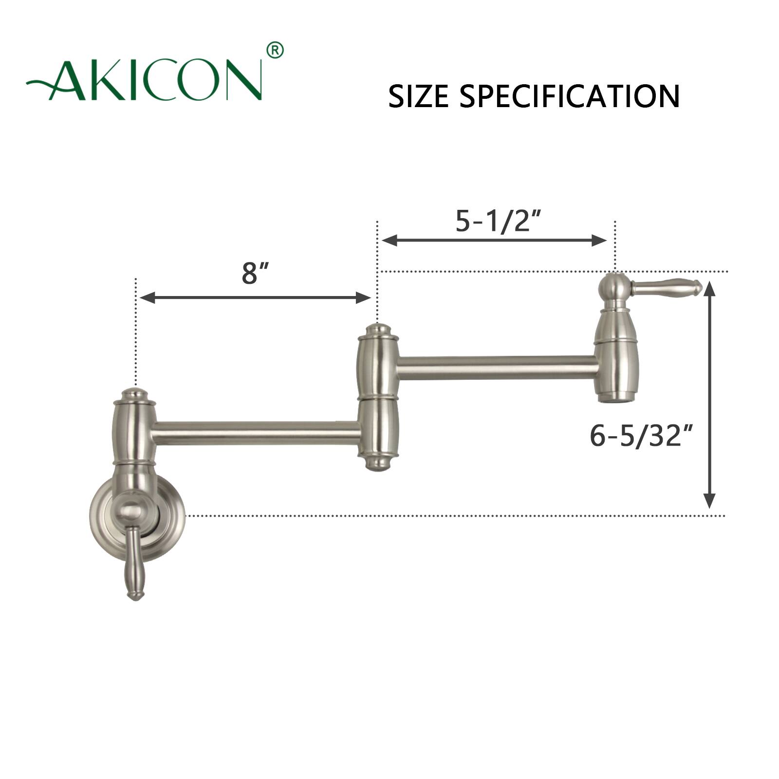 AKICON SIZE SPECIFICATION  
5-1/2"  
8"  
6-5/32"