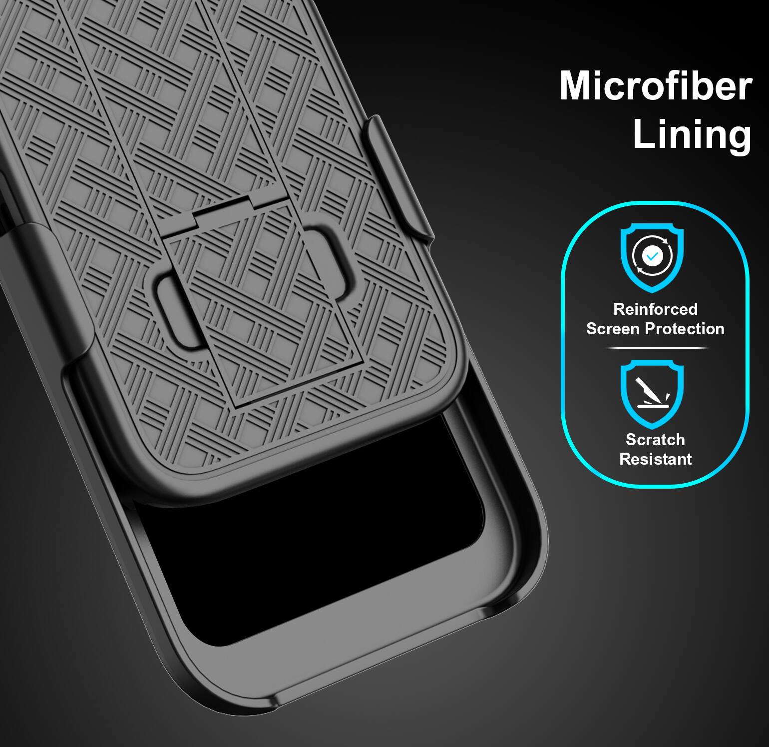 Microfiber Lining  
Reinforced Screen Protection  
Scratch Resistant