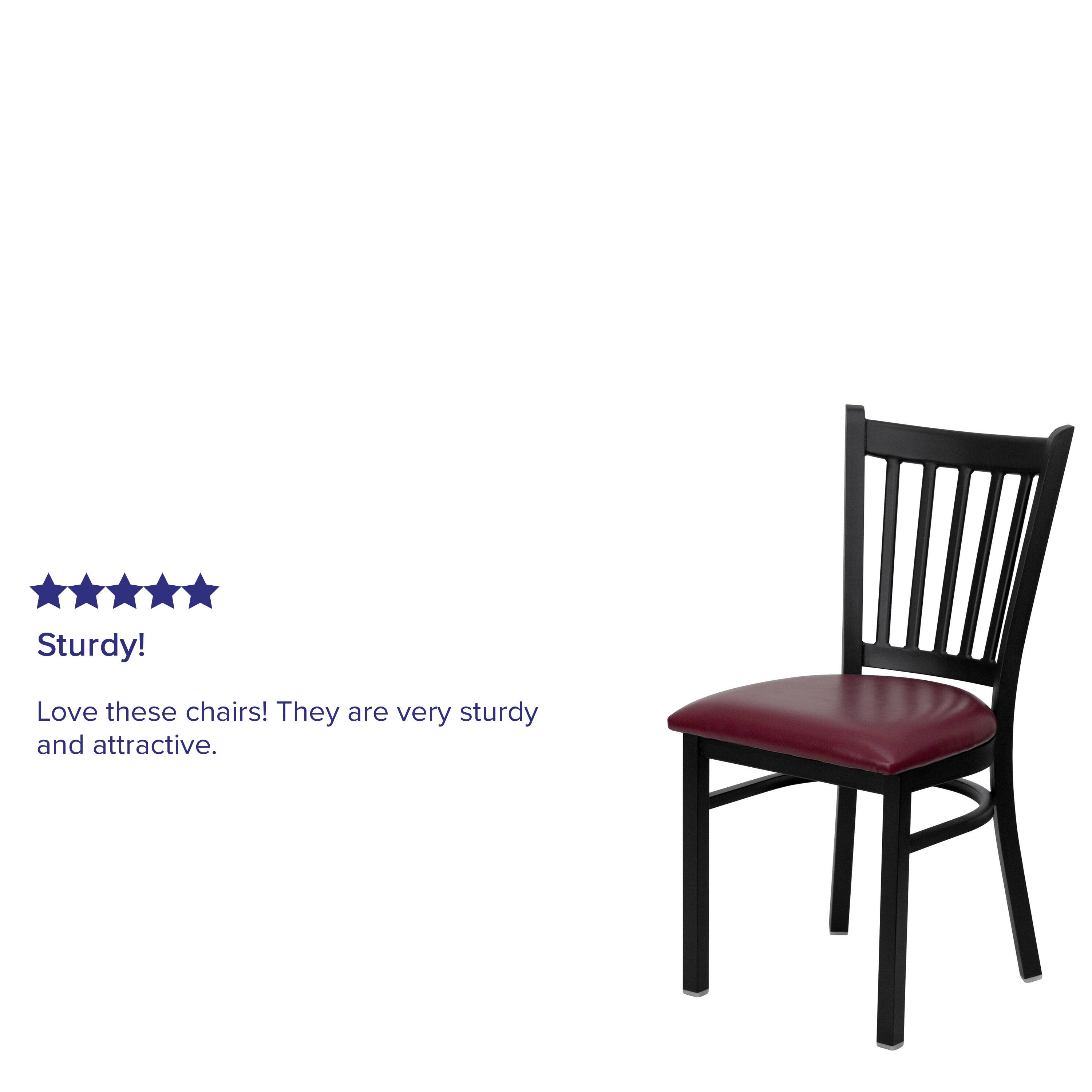 Sturdy! Love these chairs! They are very sturdy and attractive.