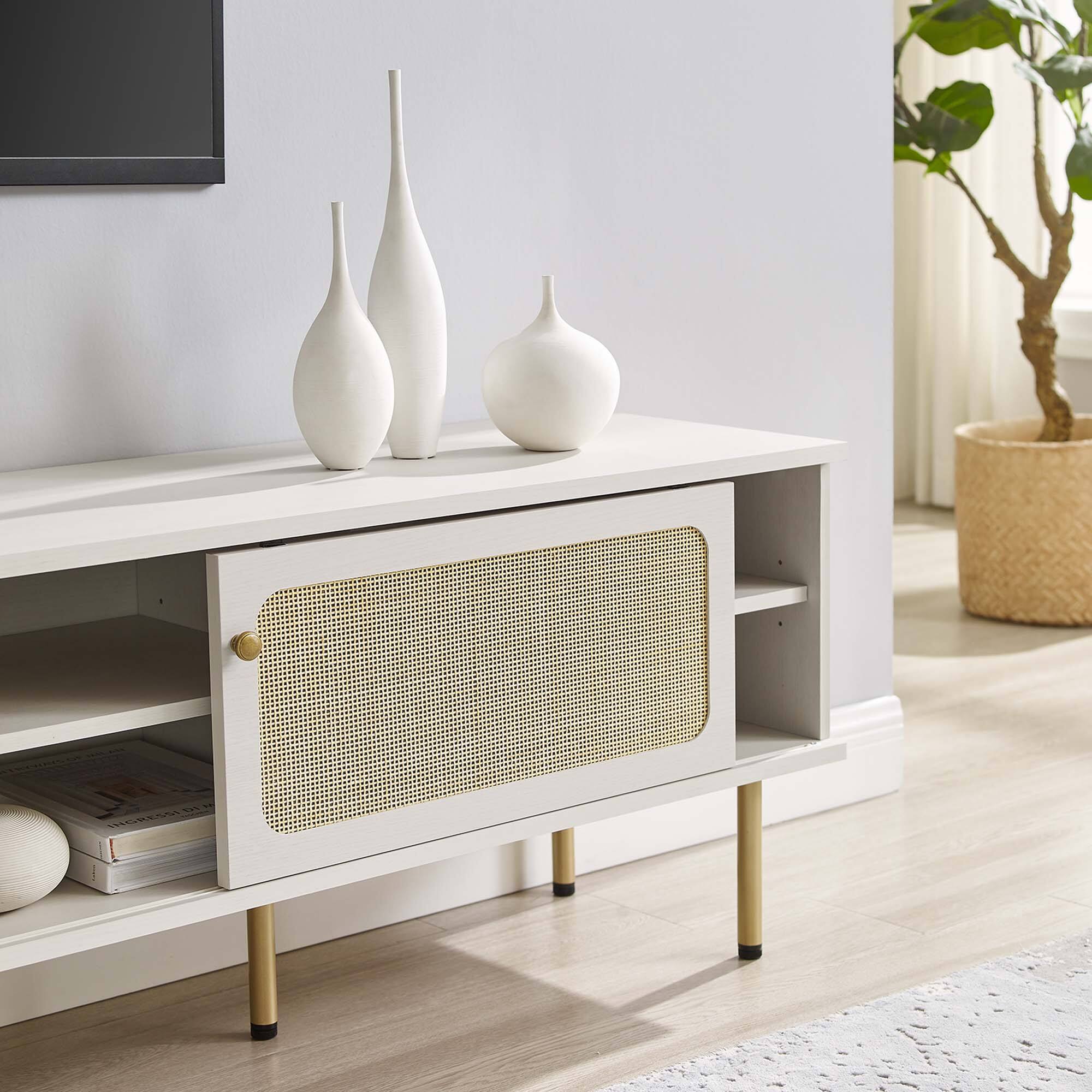 Back. Modway - Cambria 70" TV Stand by Modway - White.