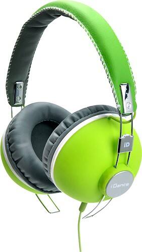 Angle Standard. iDance - Hipster On-Ear DJ Headphones - Green.