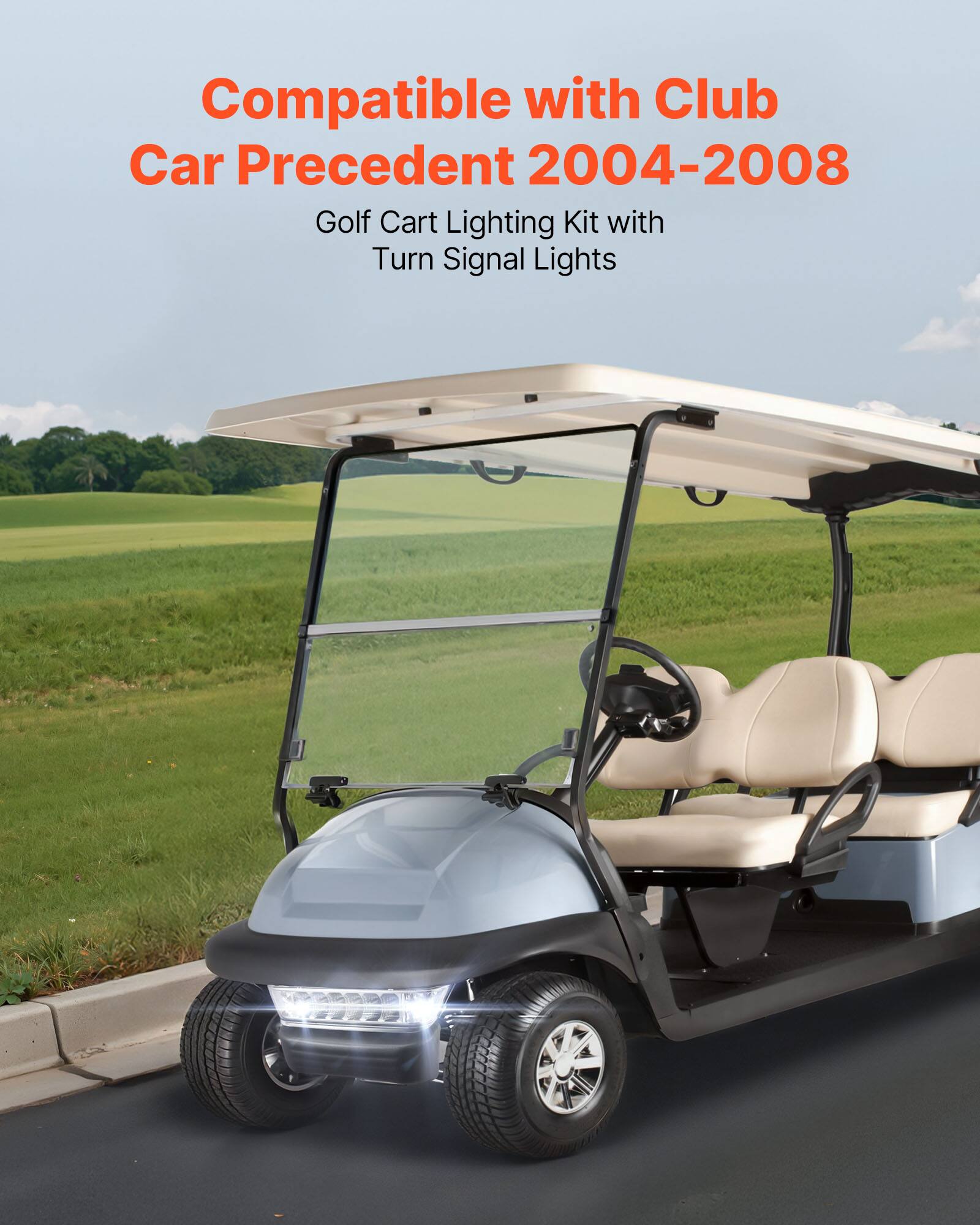 Compatible with Club Car Precedent 2004-2008  
Golf Cart Lighting Kit with Turn Signal Lights