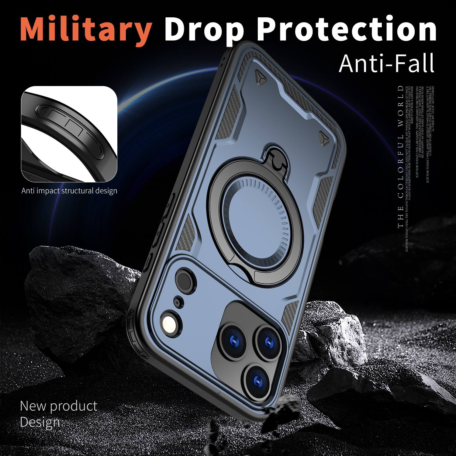 Military Drop Protection Anti-Fall

Anti impact structural design

COLORFUL WORLD

New product Design