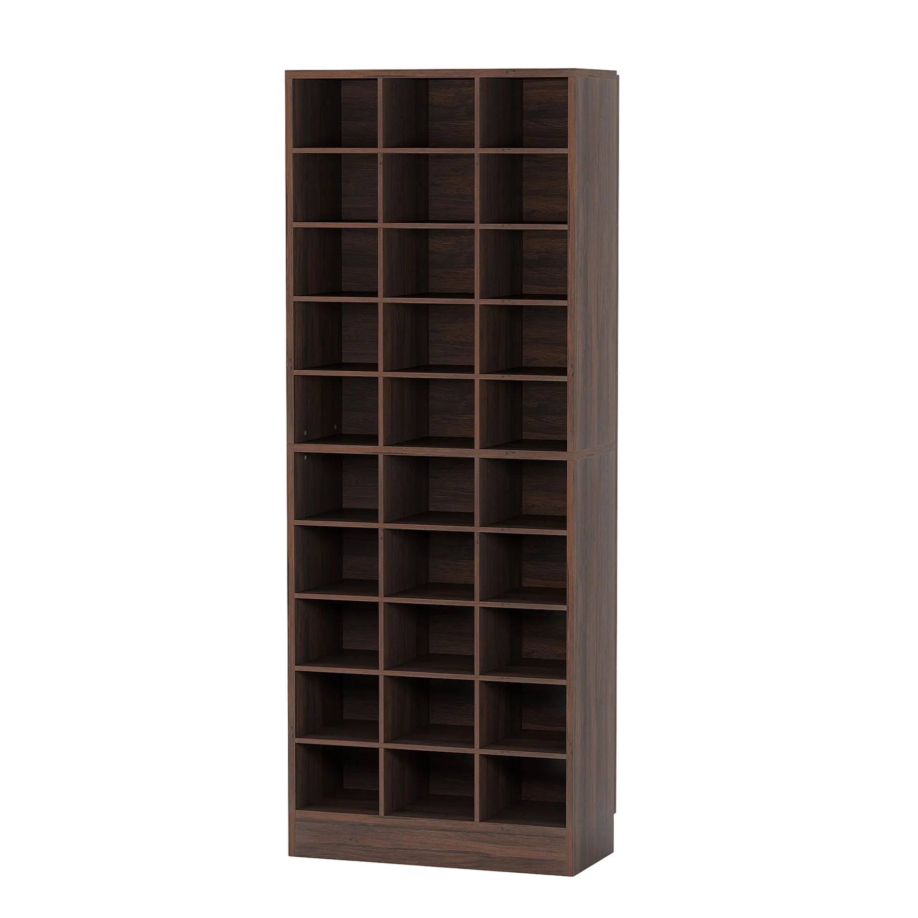 Back. Tribesigns - Office Storage Cabinet with Storage Shelves, for Everyday Organization in Workspaces and Office Reception Areas - Dark Brown.