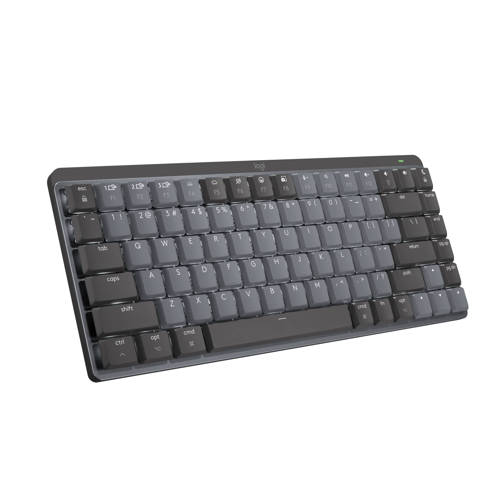 Front. Logitech - MX Mechanical Mini for Mac Compact Wireless Mechanical Tactile Switch Keyboard for macOS/iPadOS/iOS with Backlit Keys - Space Gray.