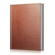 Front. Kitcheniva - Portable Wallet Photo Album Leather Cover 52 Photo Capacity For 4x6 Photo Vintage Brown - Vintage Brown.