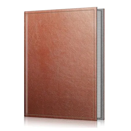 Front. Kitcheniva - Portable Wallet Photo Album Leather Cover 52 Photo Capacity For 4x6 Photo Vintage Brown - Vintage Brown.