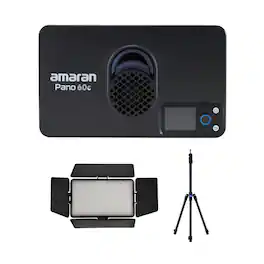 Amaran - Pano 60c Creator Kit with Barn Doors and 6.5ft Light Stand (3 Items)