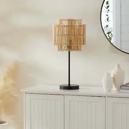Front. Modway - Nourish Bamboo Table Lamp by Modway - Natural.
