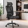 Front. ACGAM - CG-5455M Ergonomic Office Chair, High Back Breathable Mesh Chair w/ Adjustable Lumbar Support, Headrest & Armrests,Tilt - Black.