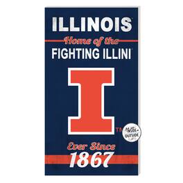 Jardine - Illinois Fighting Illini 11'' x 20'' Home Of The Sign - Navy