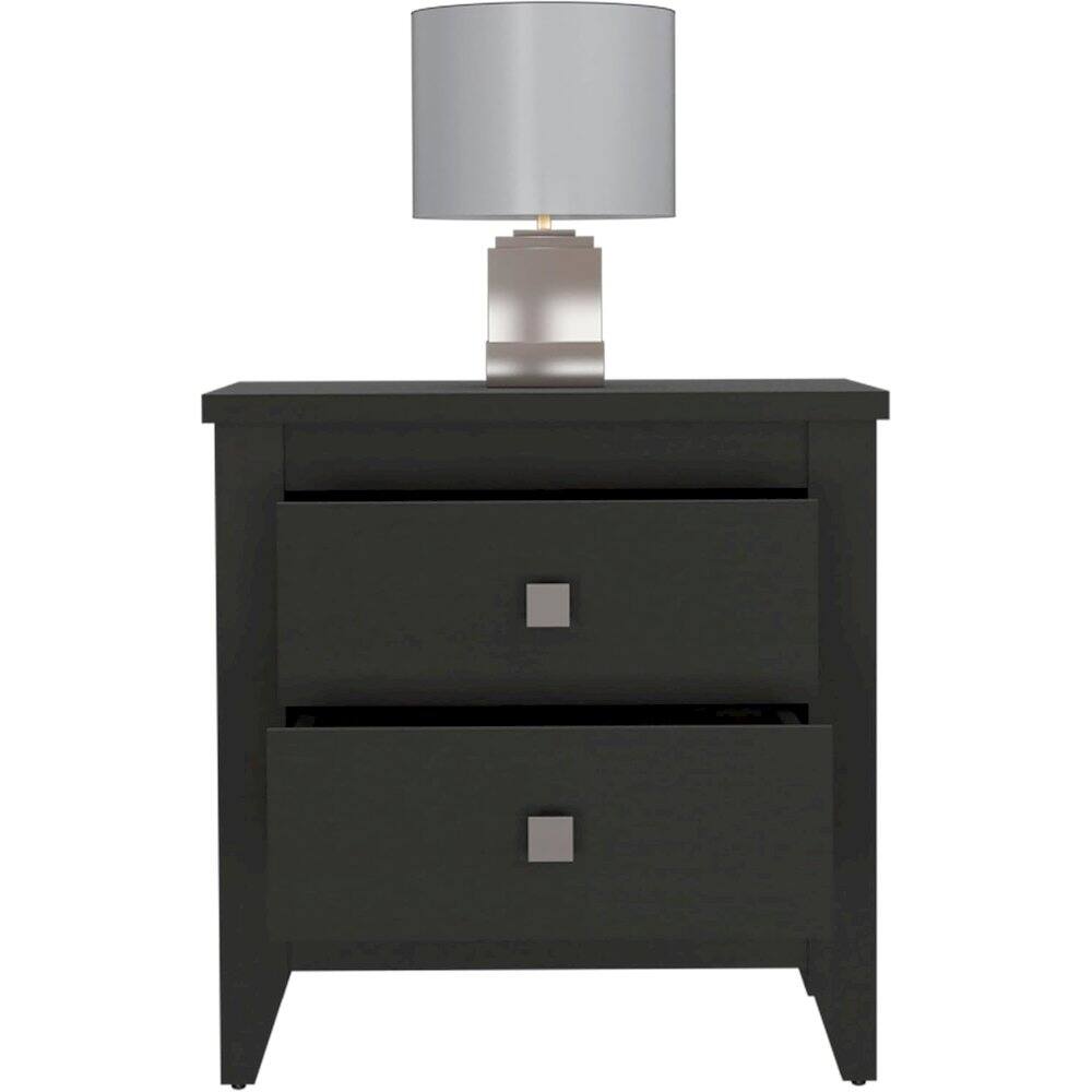 Alt View 2. TuHome - Amara 24" Tall Nightstand Black Black MDF - Black.