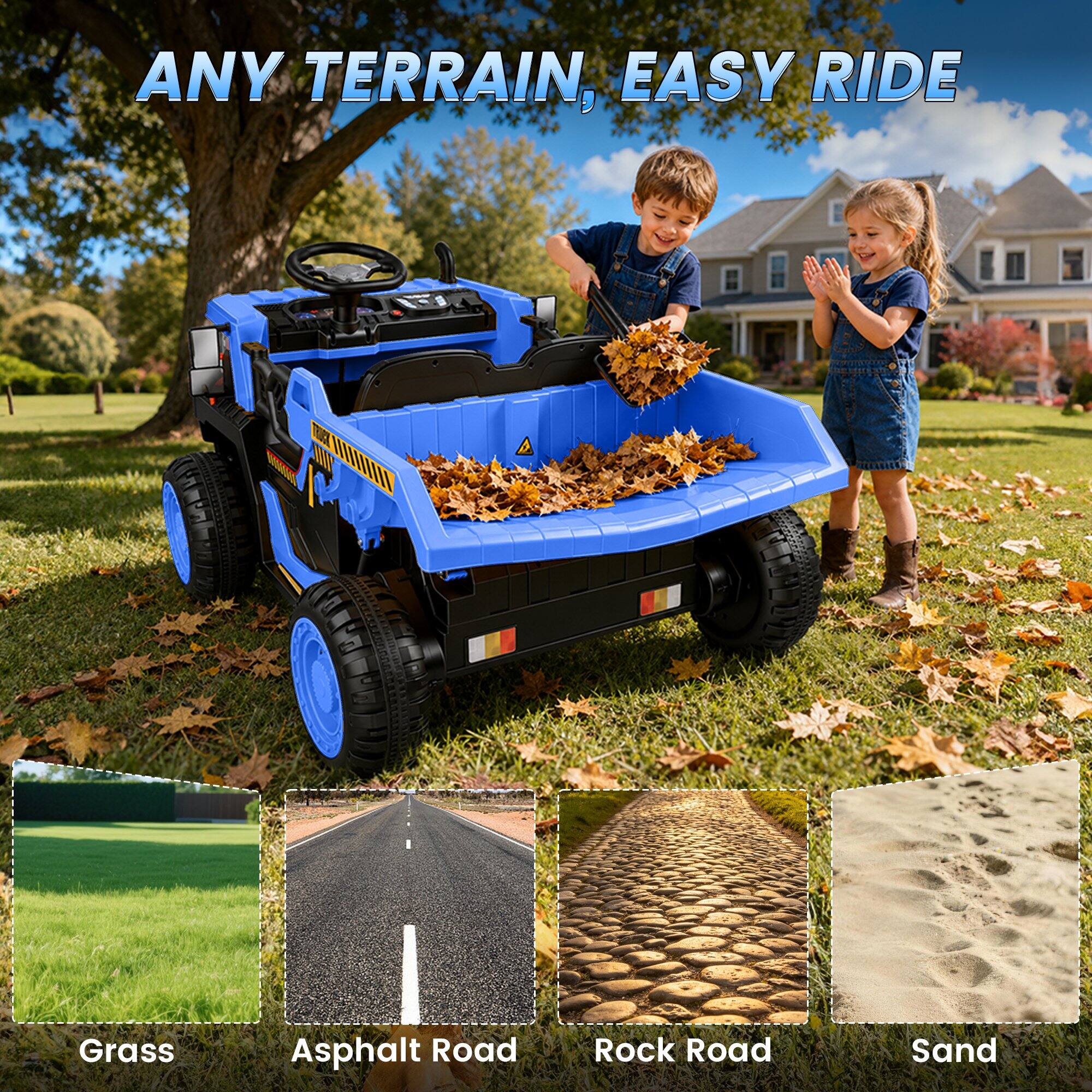 ANY TERRAIN, EASY RIDE

Grass  
Asphalt Road  
Rock Road  
Sand