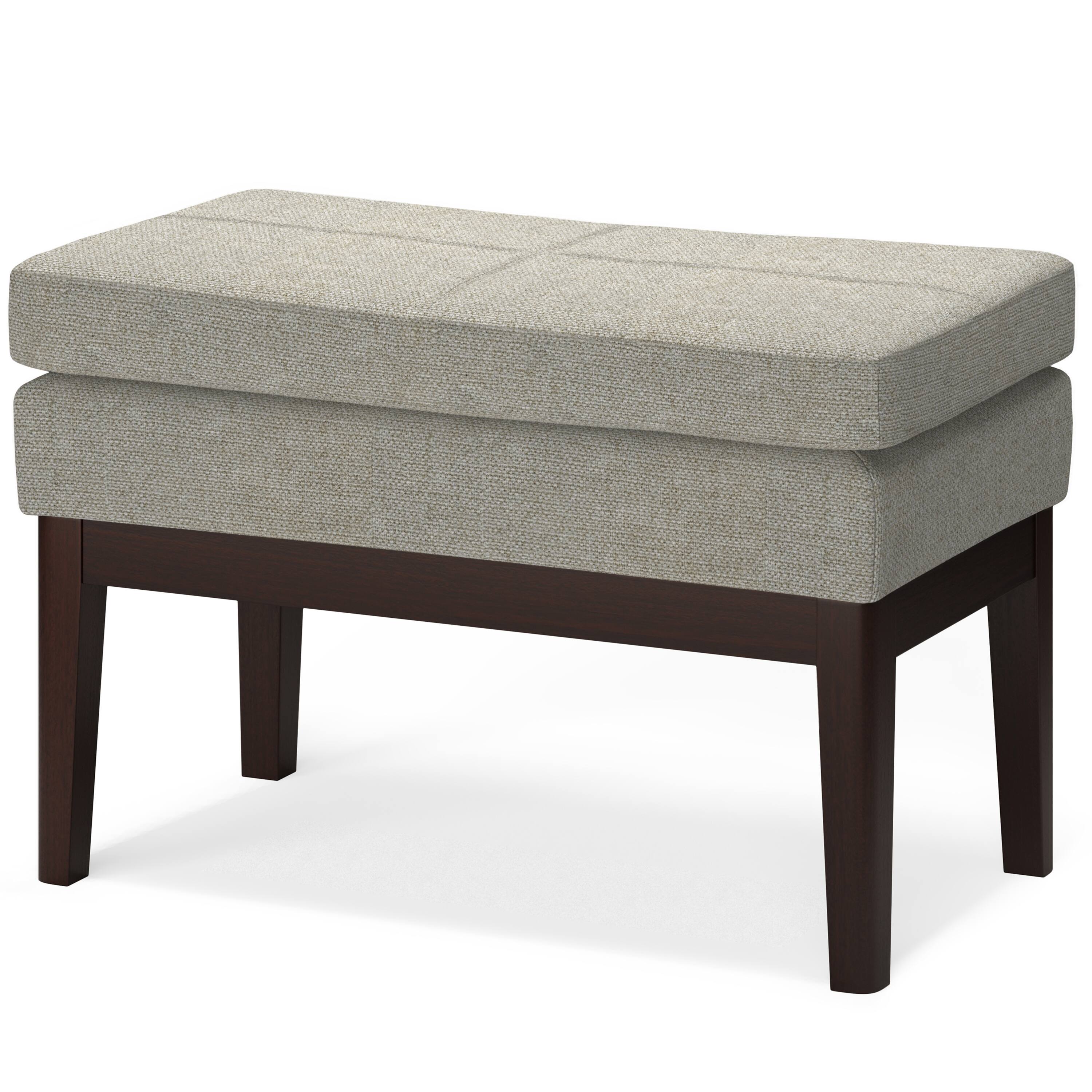 Angle. Simpli Home - Carlson Small Ottoman Bench - Greige.