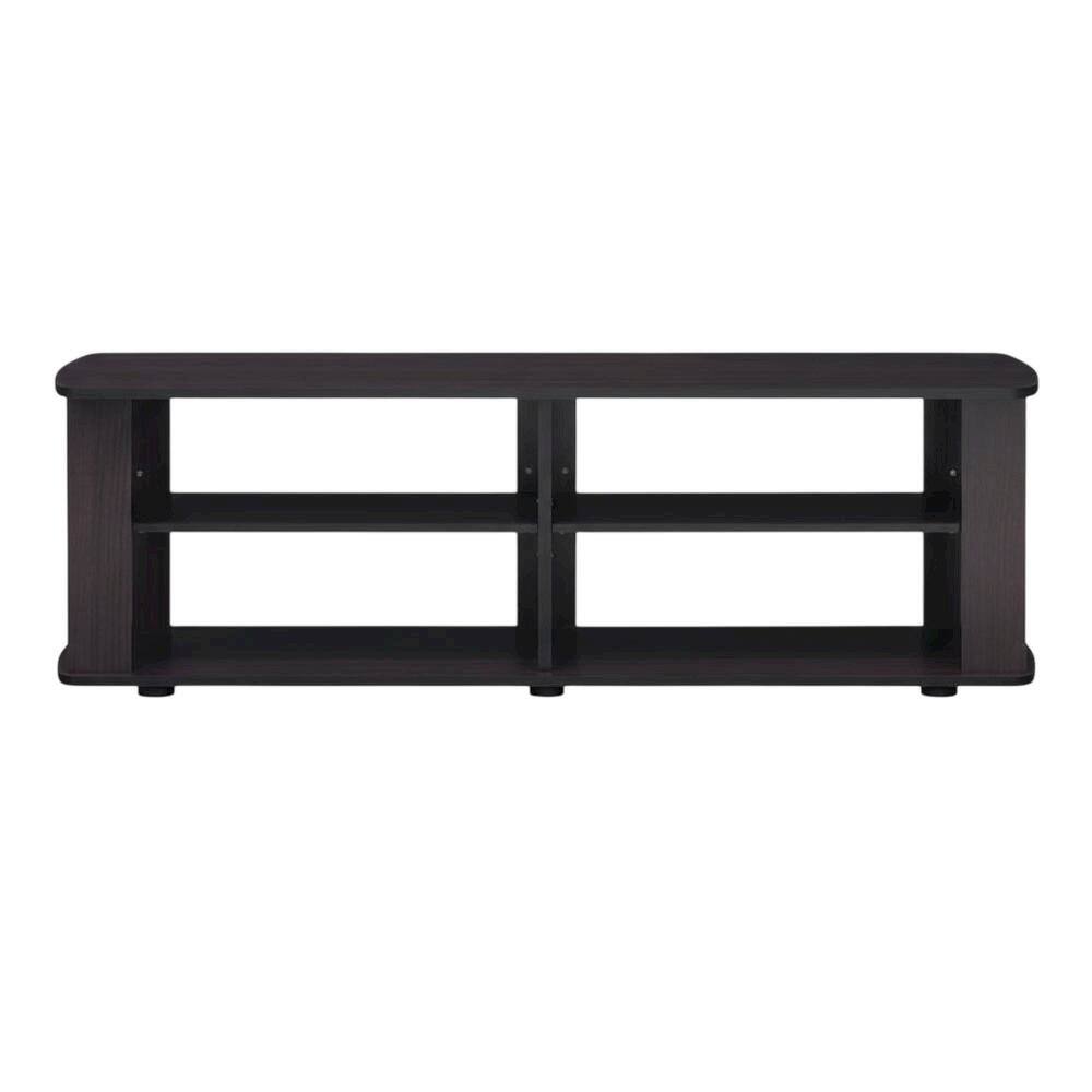 Alt View 3. FurniFact - Dark Walnut Wood TV Stand with Spacious Storage and Sleek Design - Brown.