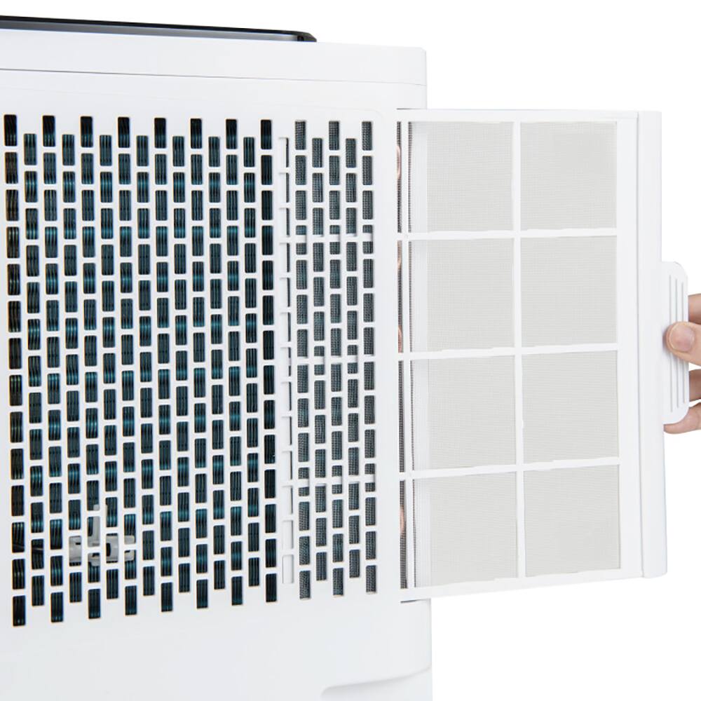 Left. Resenkos - Air Conditioner, Cooler,3-in-1 8000 BTU Portable Air Conditioner with Remote Control-White - White.