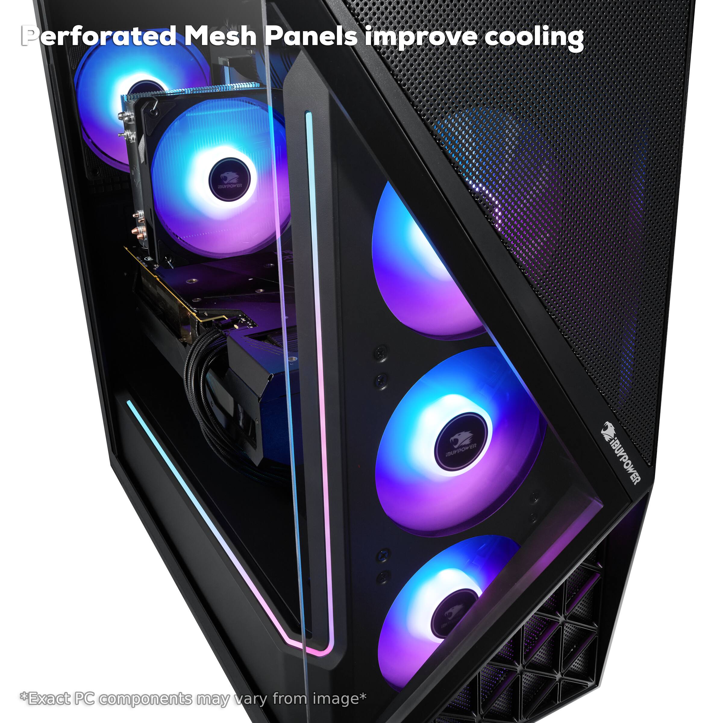 Perforated Mesh Panels improve cooling

*Exact PC components may vary from image*