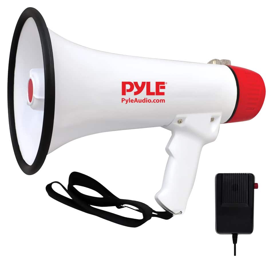 Front. PYLE - Megaphone Bullhorn - White.