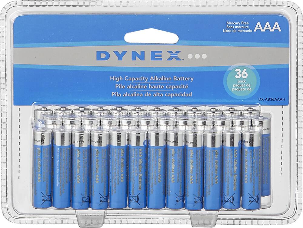 Alt View 1. Dynex™ - AAA Batteries (36-Pack) - Blue/Silver.