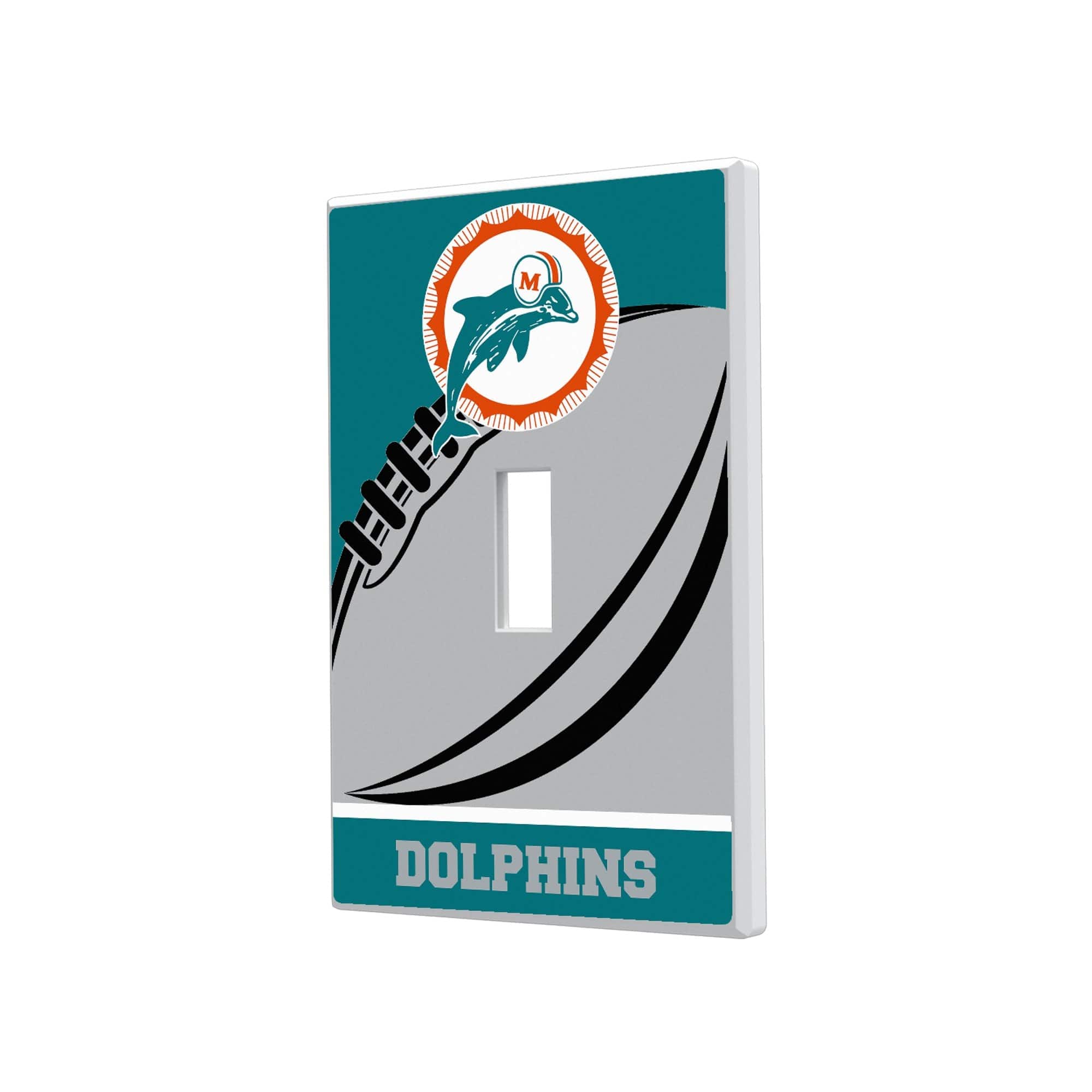 Keyscaper - Miami Dolphins Passtime Design Single Toggle Lightswitch Plate - Multicolor