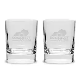 Jardine - Somerset Community College 2-Piece 11.75oz. Luigi Bormioli Square Round Double Old Fashion Set - Multicolor