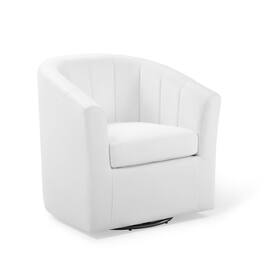 Prospect Performance Velvet Swivel Armchair by Modway - White