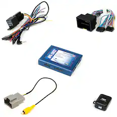 Front. PAC - Radio Replacement and Steering Wheel Control Interface with OnStar Retention for Select GM Vehicles - Blue.