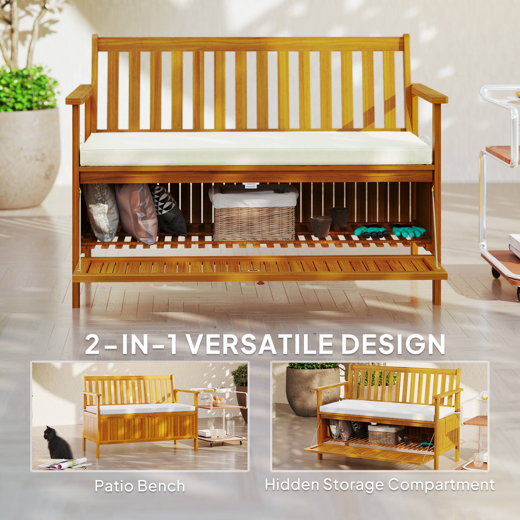 2-IN-1 VERSATILE DESIGN
Patio Bench
Hidden Storage Compartment