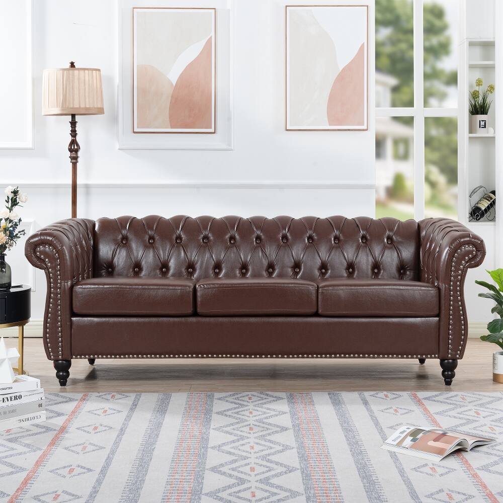 Dark Brown Leather Couch