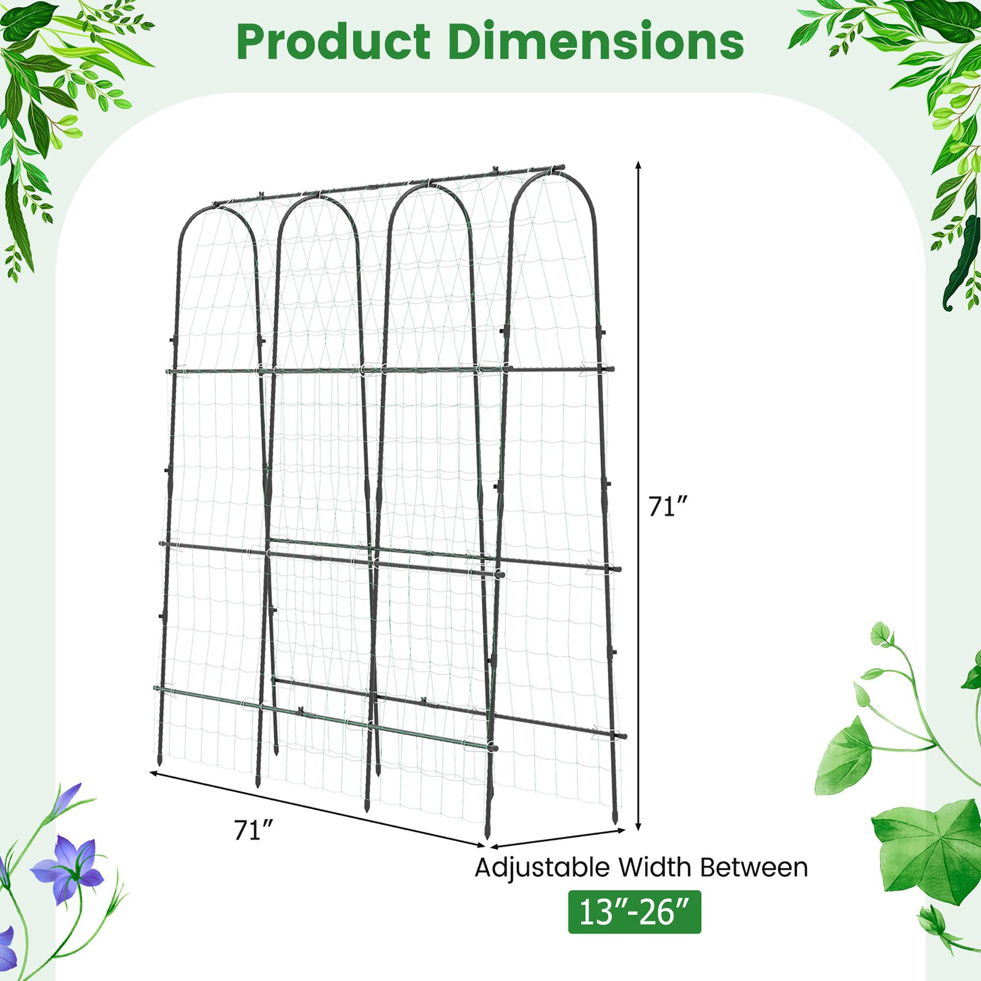 Product Dimensions  
71" x 71" Adjustable Width Between 13"-26"